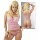 SET 2 PZ: TOP E PERIZOMA IN TULLE ROSA (TAGLIA: S)