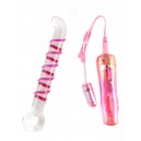 FALLO IN VETRO CON VIBRAZIONE SEPARATA "ICICLES VIBRATING MINI TWISTER"