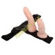 STRAP-ON CON DOPPIO FALLO REALISTICO REALIZZATO CON ALTA QUALITA' DI MATERIALI (TATTO PELLE)