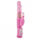 VIBRATORE RABBIT PINK DOPPIA STIMOLAZIONE E SFERE INTERNE AL FUSTO